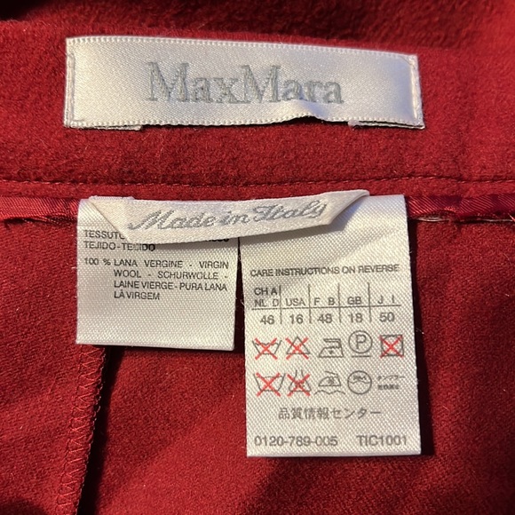 MaxMara Red Wool Pencil Skirt - Picture 3 of 5